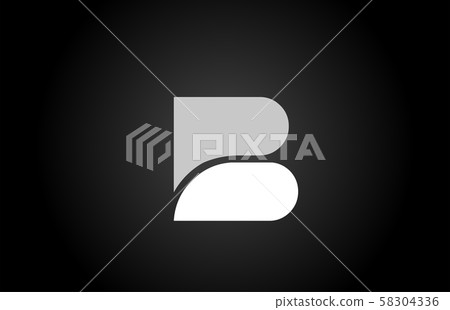 black and white B letter logo alphabet for icon - Stock Illustration ...