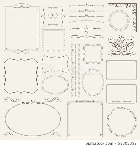 Calligraphic frame set - Stock Illustration [58305352] - PIXTA