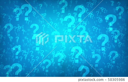Blue question mark random pattern background. 58305986