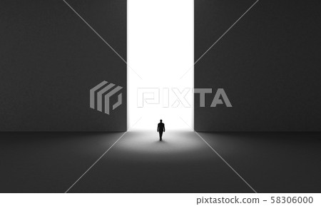 Silhouette of businessman. 58306000