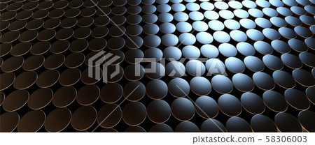 Copper cylinder pattern background. 3D rendering. Copper cylinder pattern background. 3D rendering. 58306003