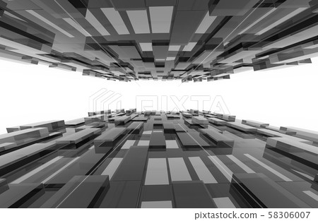 Gray cubes abstract background pattern. 3d 58306007