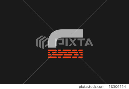 letter C orange grey dots alphabet for company 58306334