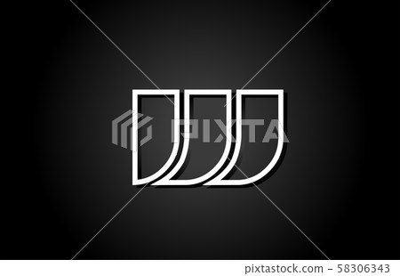 line black and white W letter logo alphabet for - Stock Illustration ...