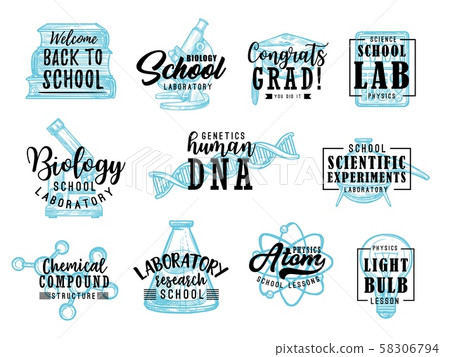 School supplies, books, microscope, graduation cap School supplies, books, microscope, graduation cap 58306794