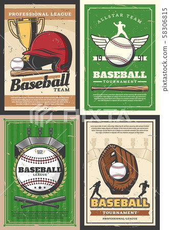 Baseball player, sport ball, bat and trophy cup Baseball player, sport ball, bat and trophy cup 58306815
