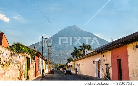 Volcan de Agua as seen from Antigua Guatemala 58307533