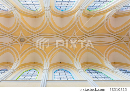 Decorative ceiling in the Cathedral Kutna Hora 58310813