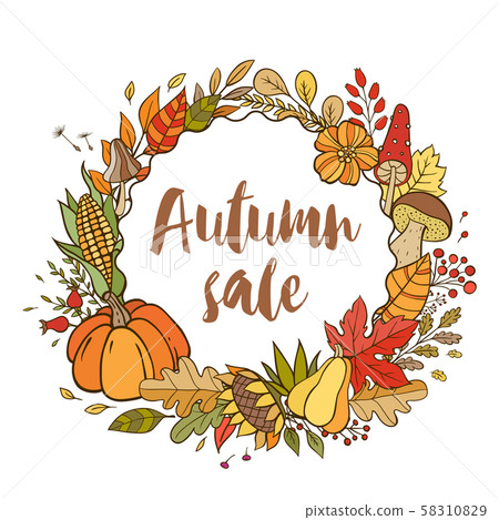 Hand drawn vector doodle autumn banner Hand drawn vector doodle autumn banner 58310829