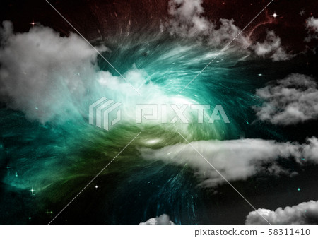galaxy in a free space. 3D rendering 58311410
