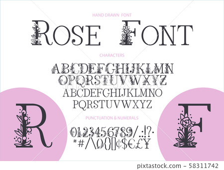 Hand drawn vector font. Hand drawn vector font. 58311742
