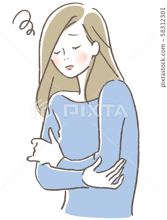 心煩意亂的女性 58312301