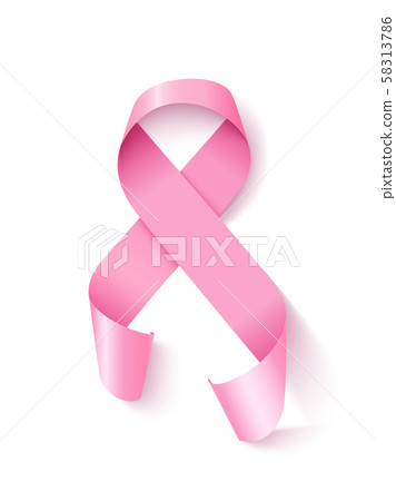 Awareness pink ribbon loop realistic vector illustration Awareness pink ribbon loop realistic vector illustration 58313786