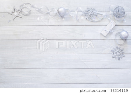 Christmas flat lay decor on wood Christmas flat lay decor on wood 58314119