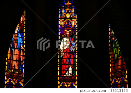 Stained glass in Nha Trang Cathedral 58315153