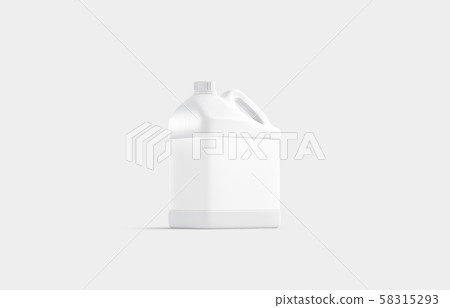 Blank white plastic canister mock up stand isolated 58315293