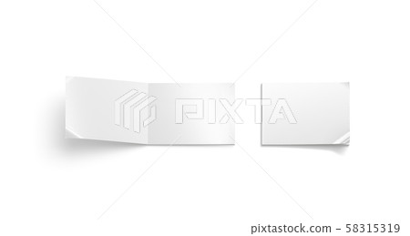 Blank white opened and closed a5 magazine mock up, isolated 58315319