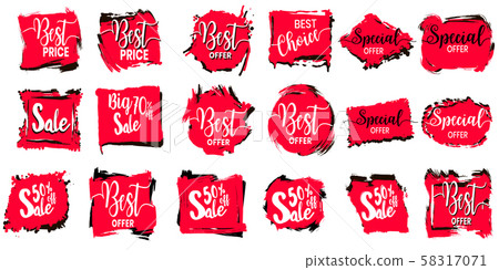 Vector sale tag with discount label. Best offer business elements design. Season special deal. 58317071