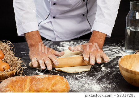 Rolling Pizza Closeup Rolling Pizza Closeup 58317293