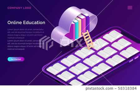 Online education isometric concept - Stock Illustration [58318384] - PIXTA