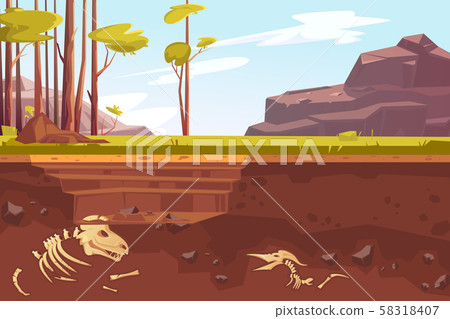 Archaeological excavations in natural landscape 58318407