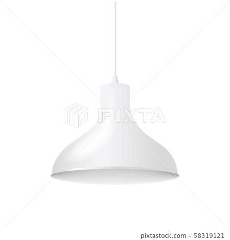 White Hanging Lamp Isolated White Background White Hanging Lamp Isolated White Background 58319121