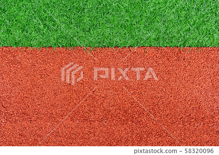 red rubber playground and artificial green grass red rubber playground and artificial green grass 58320096