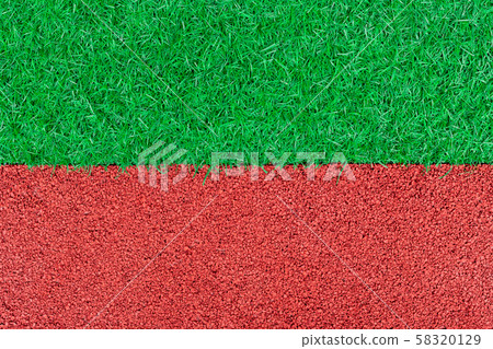 red rubber playground and artificial green grass red rubber playground and artificial green grass 58320129