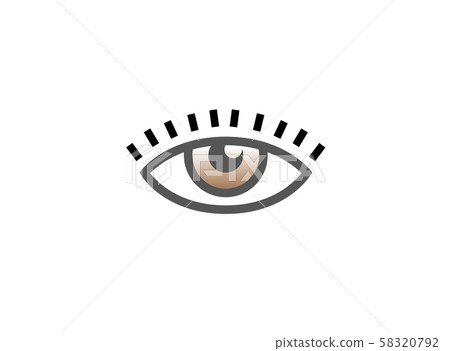 Eye Vision with Eyelashes for logo design illustration on white background Eye Vision with Eyelashes for logo design illustration on white background 58320792