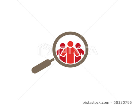 Loupe Spy on People for logo design illustration on white background Loupe Spy on People for logo design illustration on white background 58320796