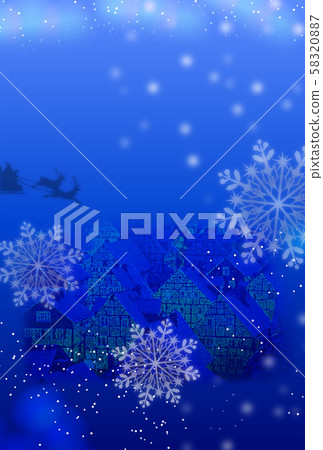 白雪皚皚的小鎮B-3中的聖誕賀卡明信片尺寸 58320887