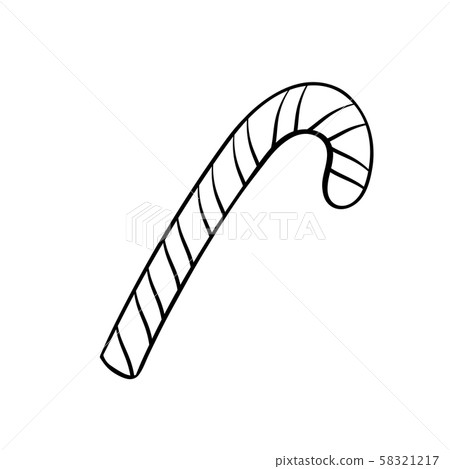 Sweet candy cane coloring book vector illustration Sweet candy cane coloring book vector illustration 58321217