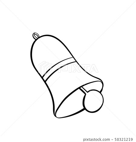 Christmas, school bell coloring book illustration 58321219