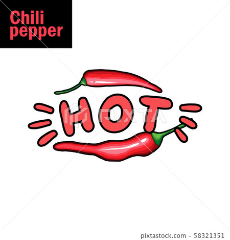 Hot chili pepper flat vector illustration 58321351