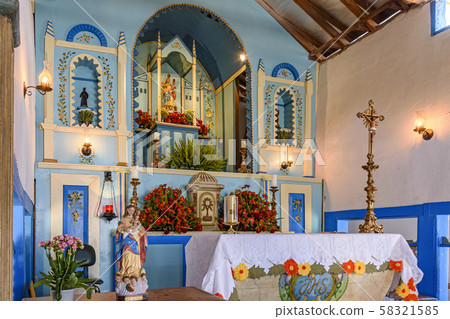 Old and historic altar inside an 18th century 58321585