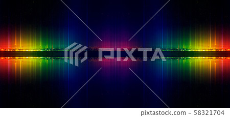 Equality city concept. Panorama colorful night city. Rainbow colors. LGBT concept. 58321704