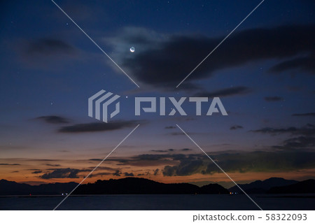 Setouchi Starscape Lower Moon and Stars 58322093