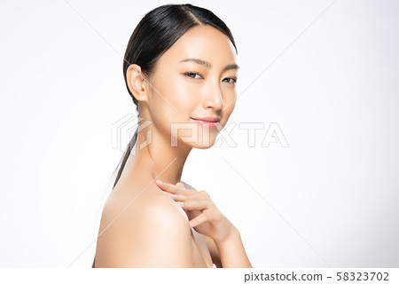 Beautiful Young Asian Woman with Clean Fresh Skin, Beautiful Young Asian Woman with Clean Fresh Skin, 58323702
