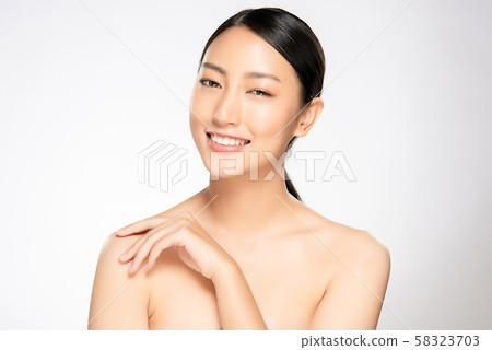 Beautiful Young Asian Woman with Clean Fresh Skin, Beautiful Young Asian Woman with Clean Fresh Skin, 58323703