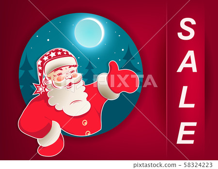 Pink color christmas design with text and santa claus Pink color christmas design with text and santa claus 58324223