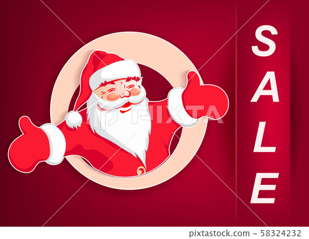 Pink Christmas composition with Santa Claus with spread hands and text Pink Christmas composition with Santa Claus with spread hands and text 58324232