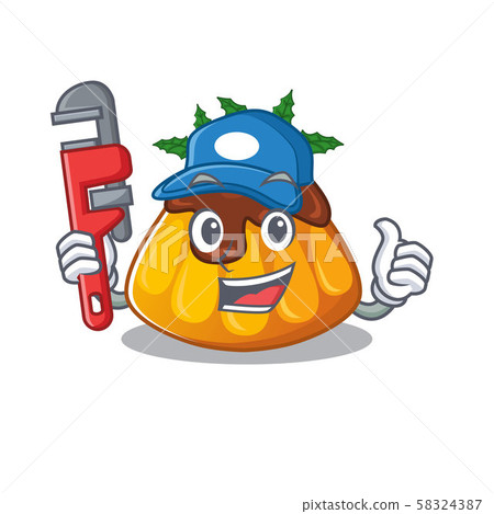 Plumber christmas pudding refrigerated in cartoon fridge Plumber christmas pudding refrigerated in cartoon fridge 58324387