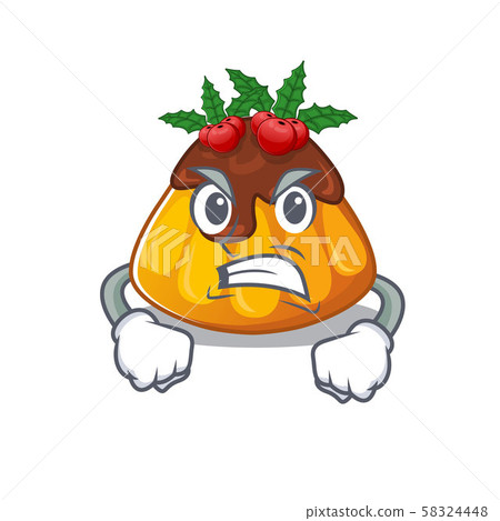 Angry christmas pudding with the character shape Angry christmas pudding with the character shape 58324448