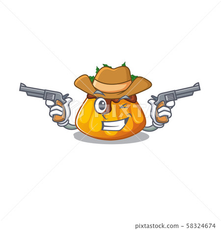 Cowboy christmas pudding served on mascot plate Cowboy christmas pudding served on mascot plate 58324674