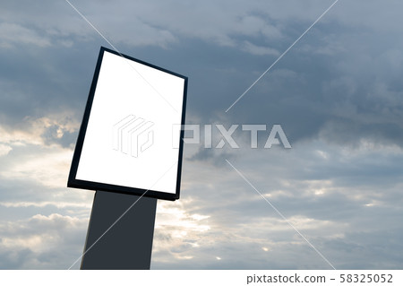 Blank advertising billboard with white in public, Blank advertising billboard with white in public, 58325052