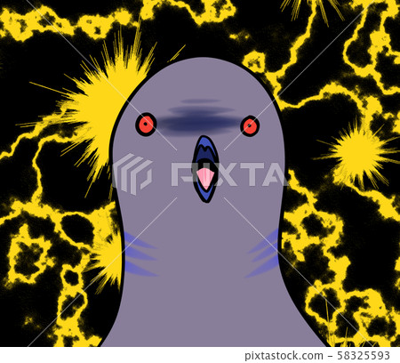 與一個驚奇的表示的一隻鳥。 與一個驚奇的表示的一隻鳥。 58325593