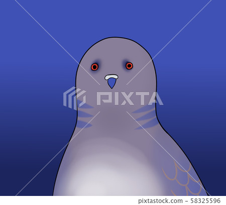Sad expression of birds (healthy sorrow series, blue background) 58325596