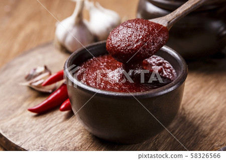Concept of Korean traditional sauces, soy sauce, soybean paste and red pepper paste 016 Concept of Korean traditional sauces, soy sauce, soybean paste and red pepper paste 016 58326566