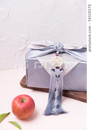 Concept of Korean traditional objects, wrapping cloth and refreshments. 103 Concept of Korean traditional objects, wrapping cloth and refreshments. 103 58326578