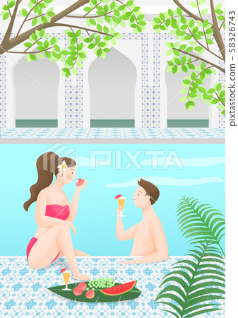 Summer vacation and traveling concept, People enjoying holiday illustration 001 Summer vacation and traveling concept, People enjoying holiday illustration 001 58326743